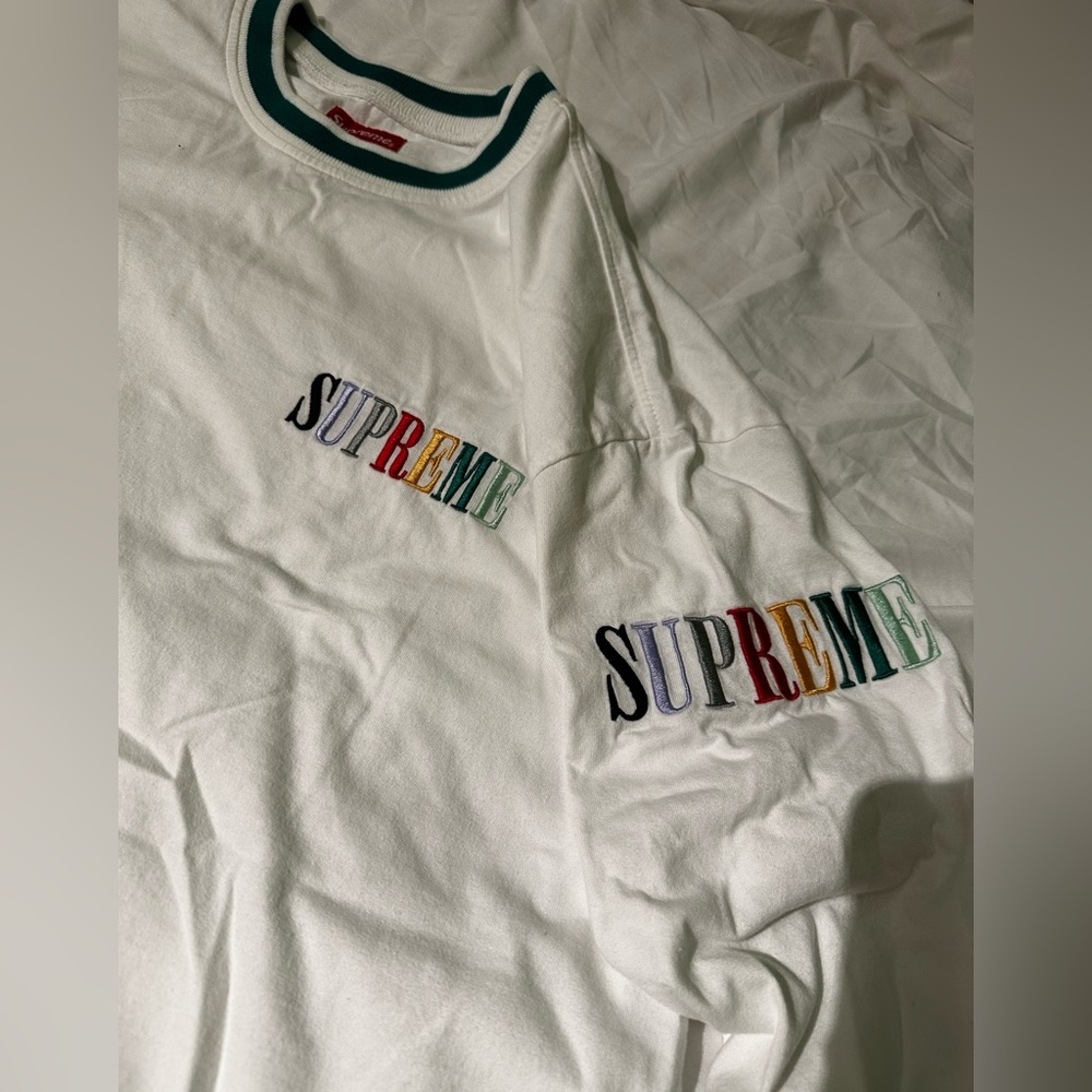Supreme Multi Color Logo Long Sleeve Mens shirt Size L